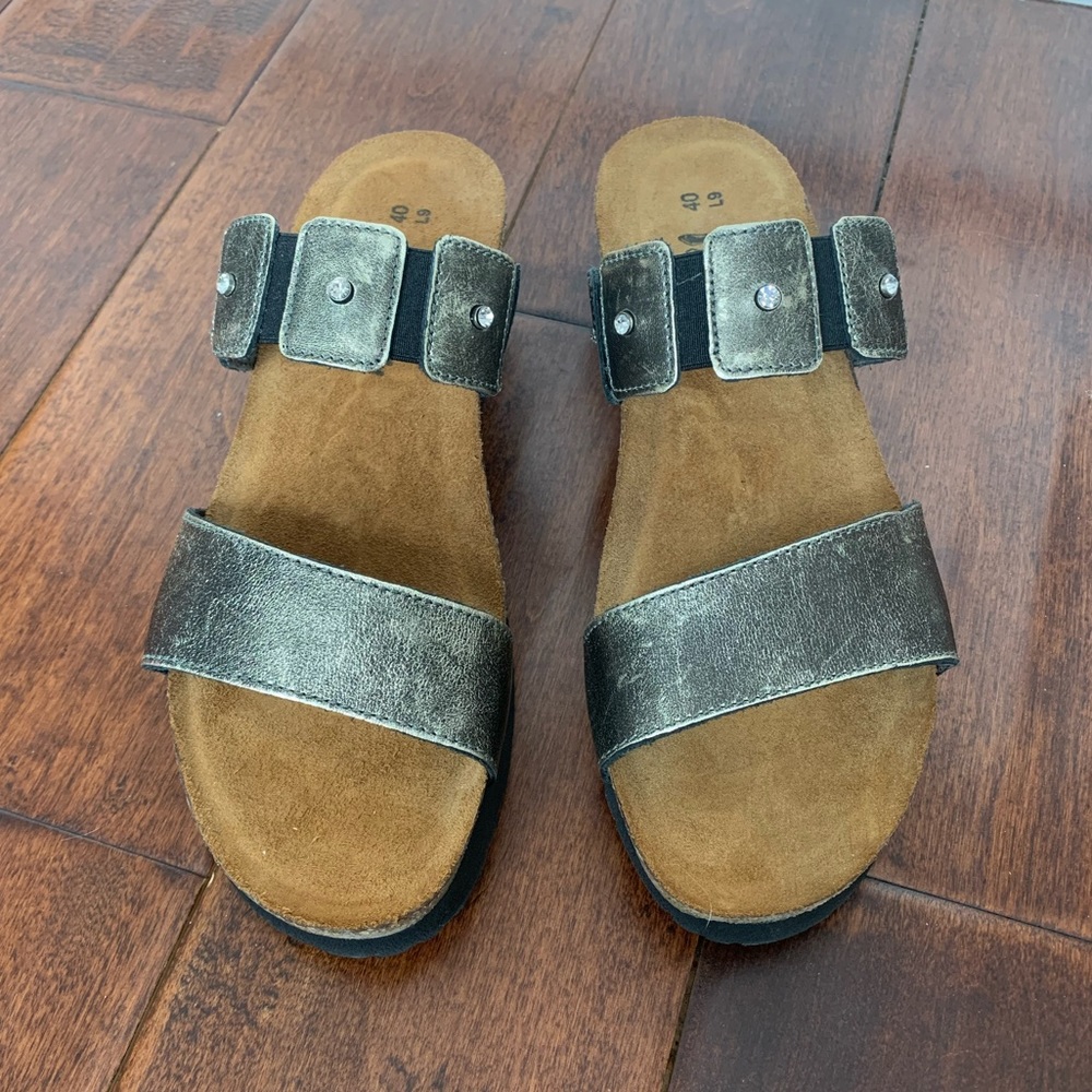 NAOT Pewter Sandals w/ Rhinestones